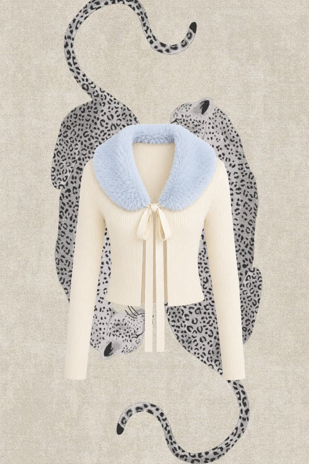 FAUX FUR COLLAR TOP