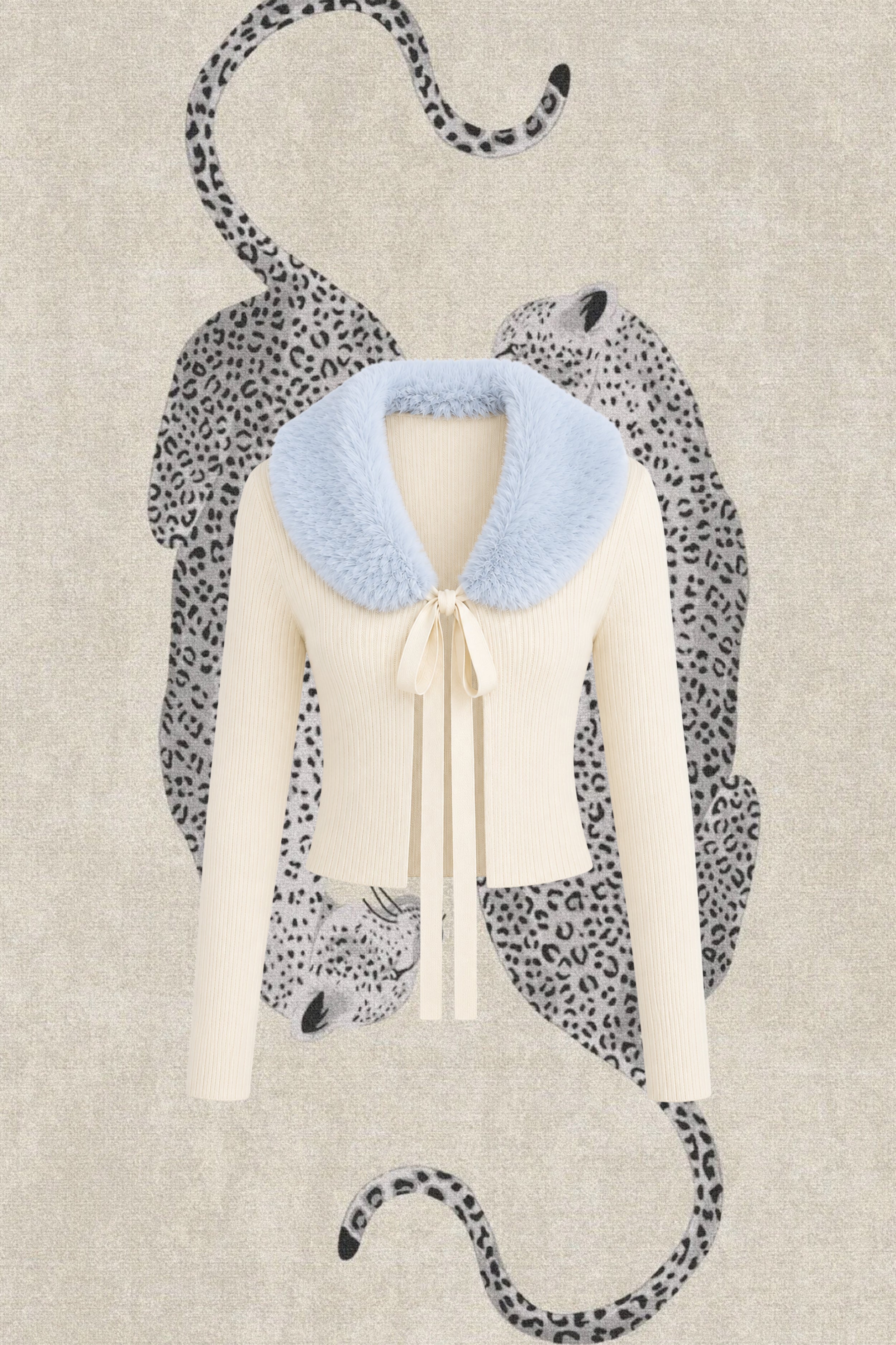 FAUX FUR COLLAR TOP