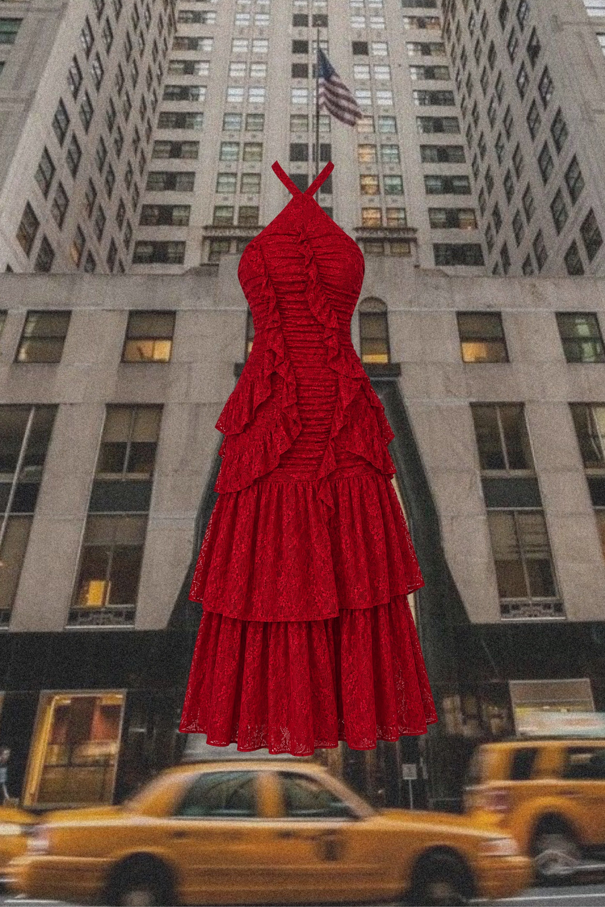 BRADSHAW RED LACE DRESS