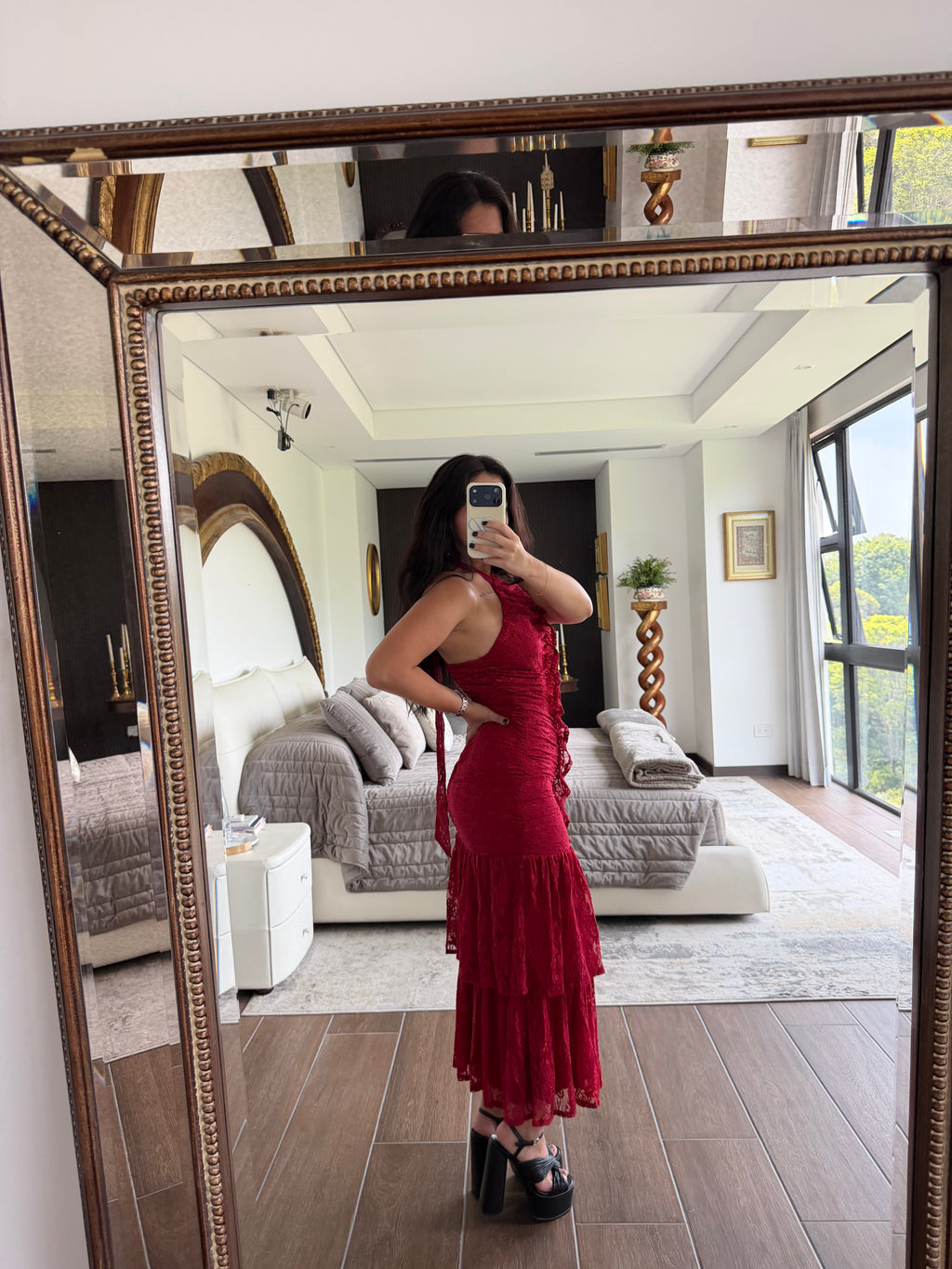 BRADSHAW RED LACE DRESS