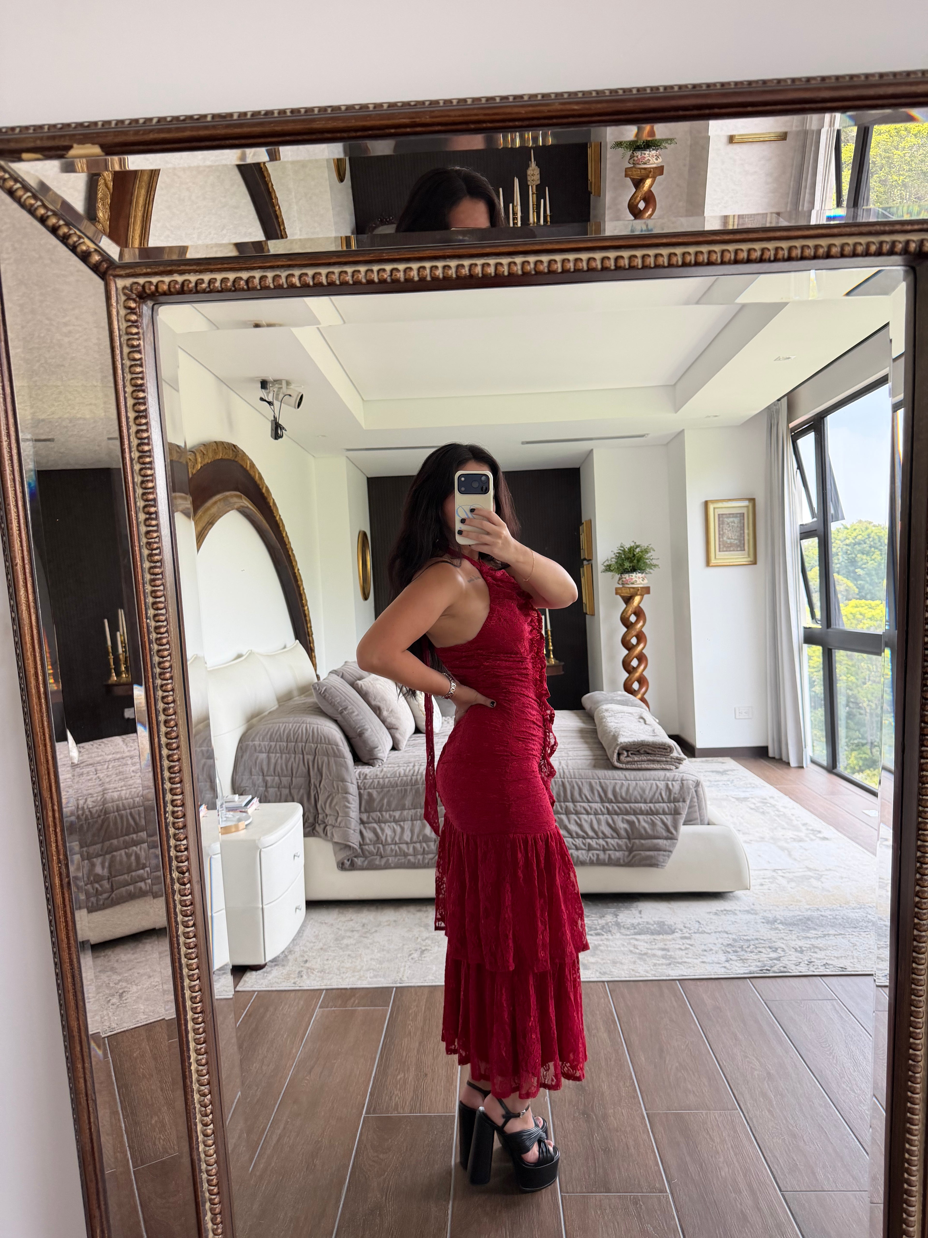 BRADSHAW RED LACE DRESS