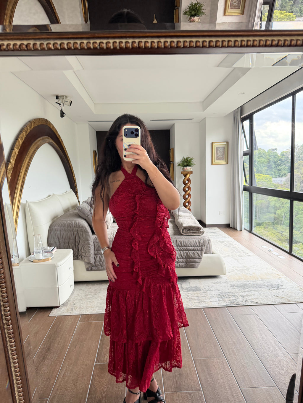 BRADSHAW RED LACE DRESS