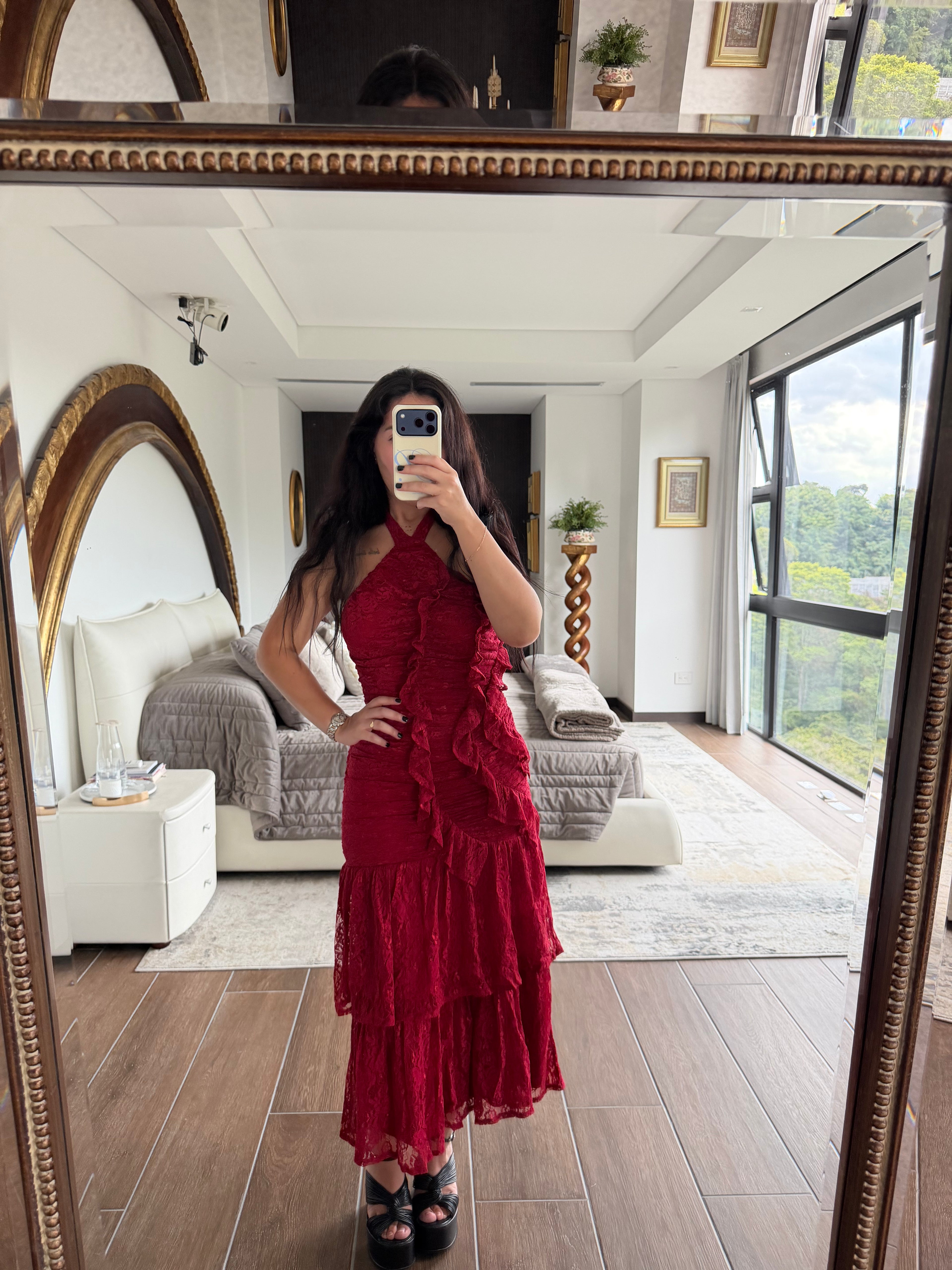 BRADSHAW RED LACE DRESS