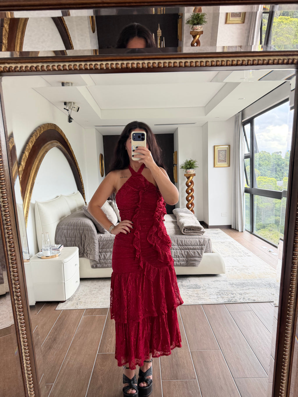 BRADSHAW RED LACE DRESS