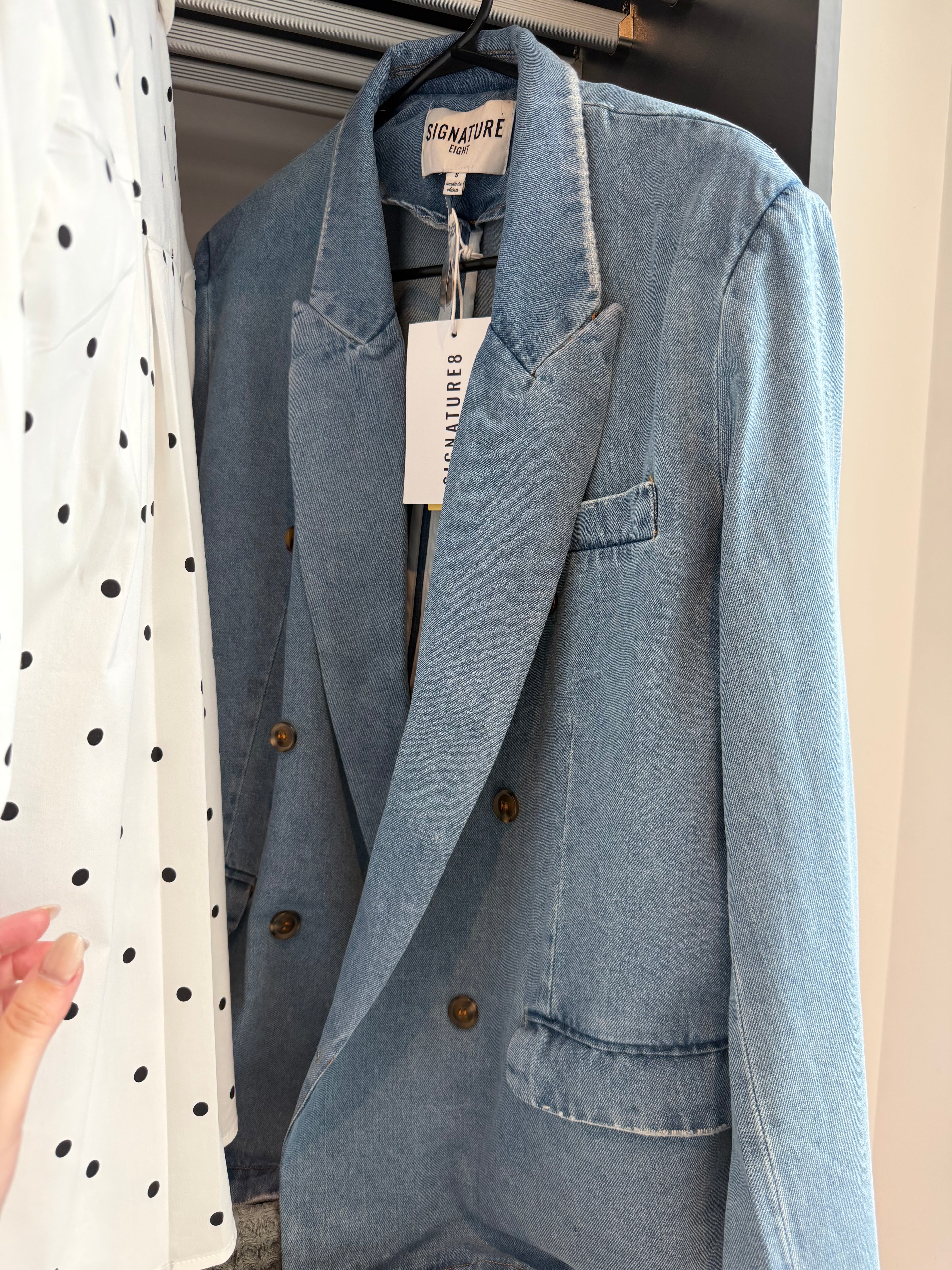 LONG SLEEVE OVERSIZED DENIM BLAZER