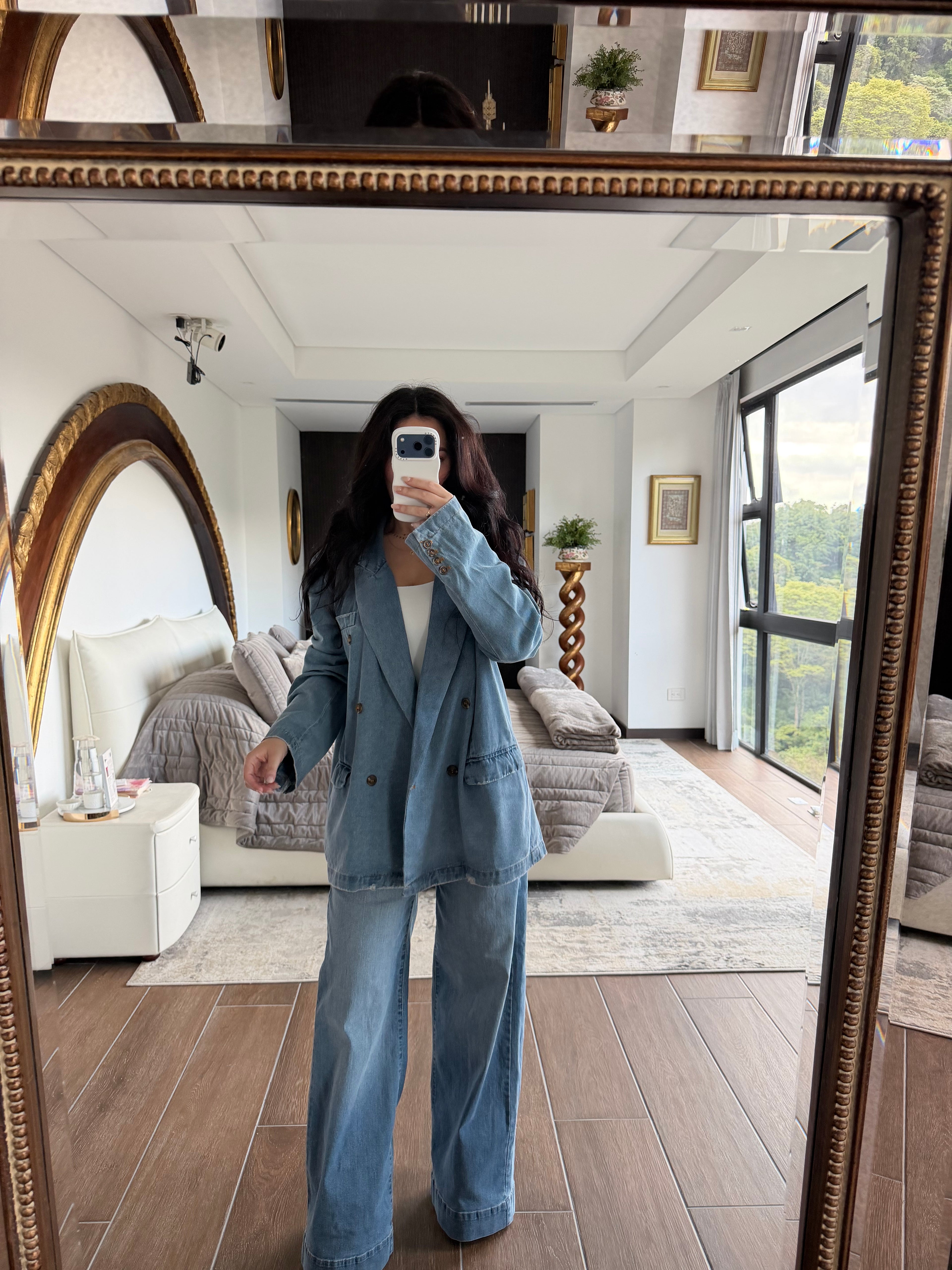 LONG SLEEVE OVERSIZED DENIM BLAZER