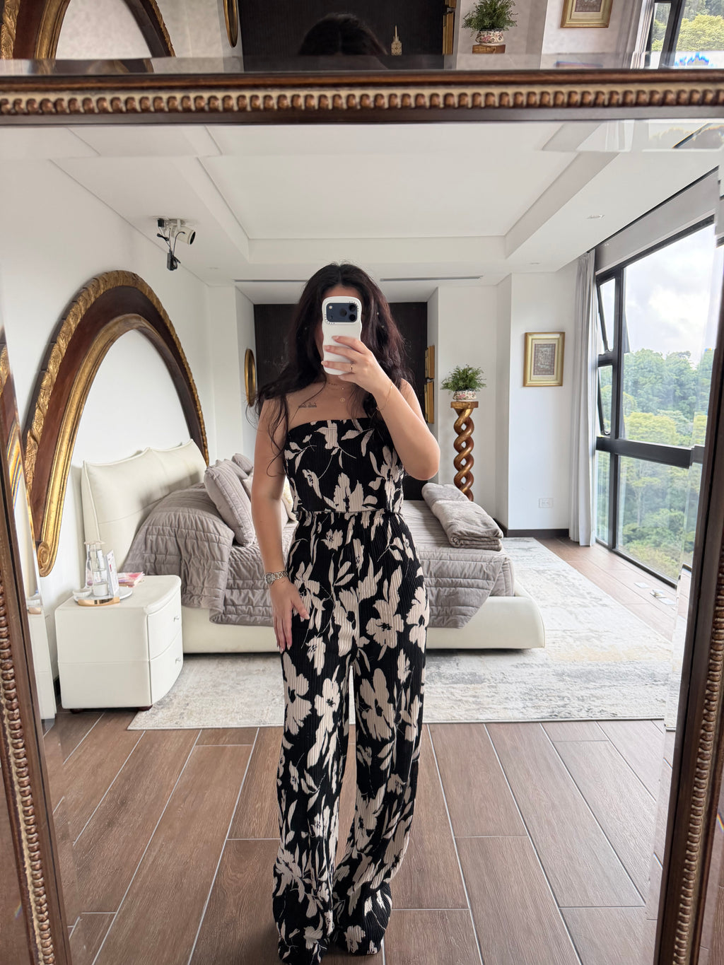CREAM FLOWER JUMPSUIT