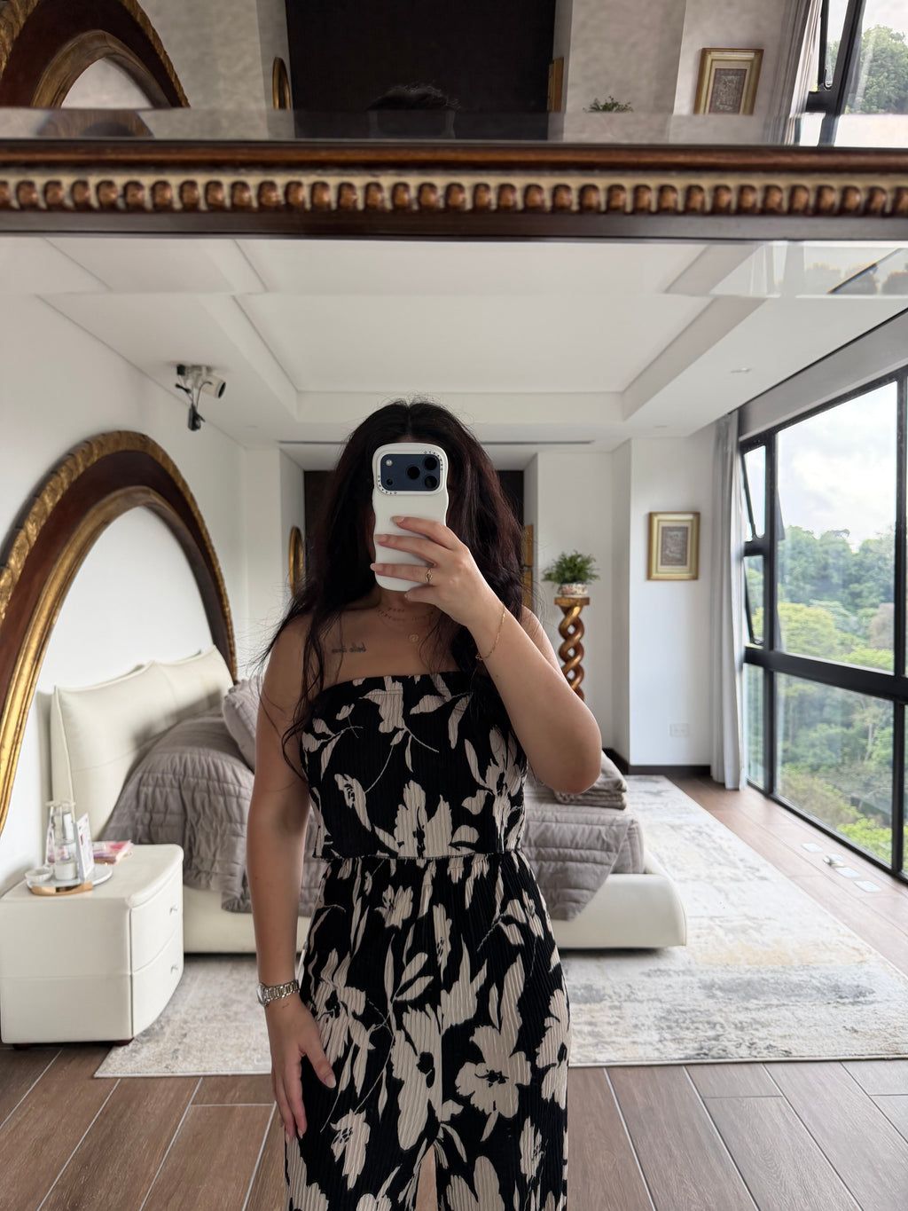 CREAM FLOWER JUMPSUIT