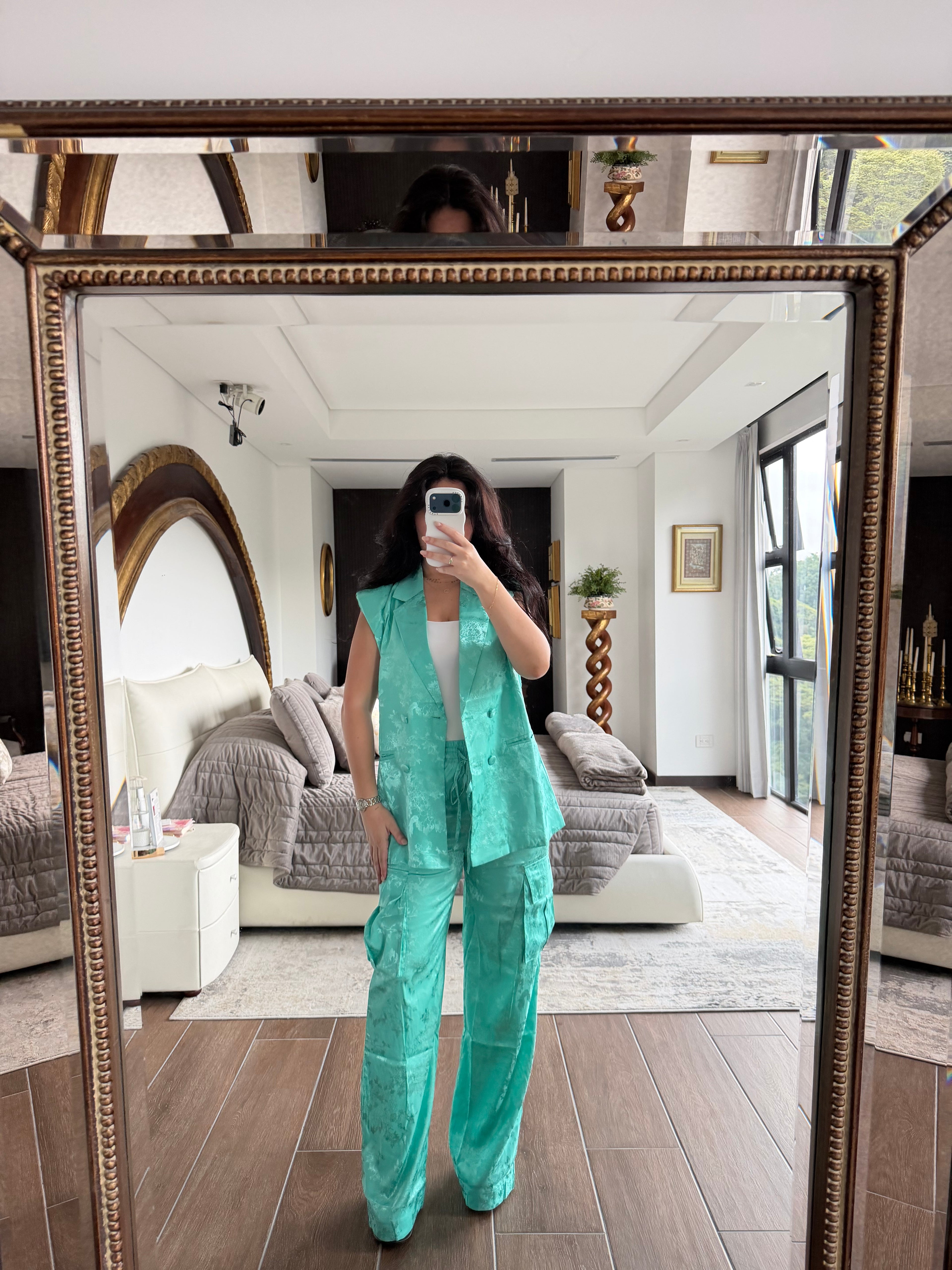 MINT FLOWER LACE SET