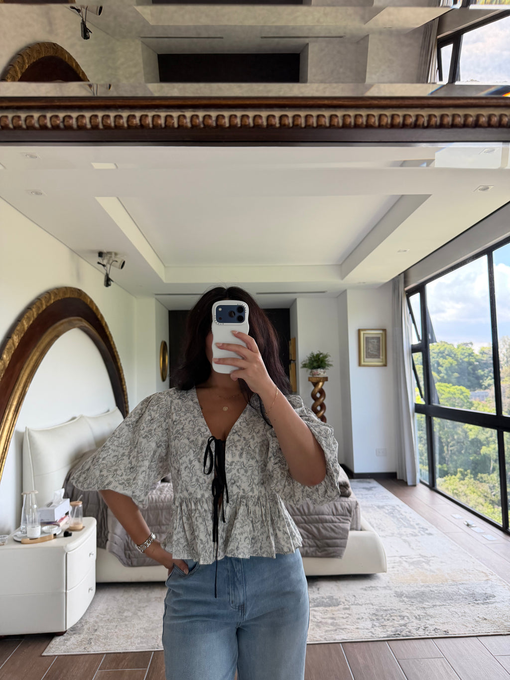 FLORAL PEPLUM BLOUSE