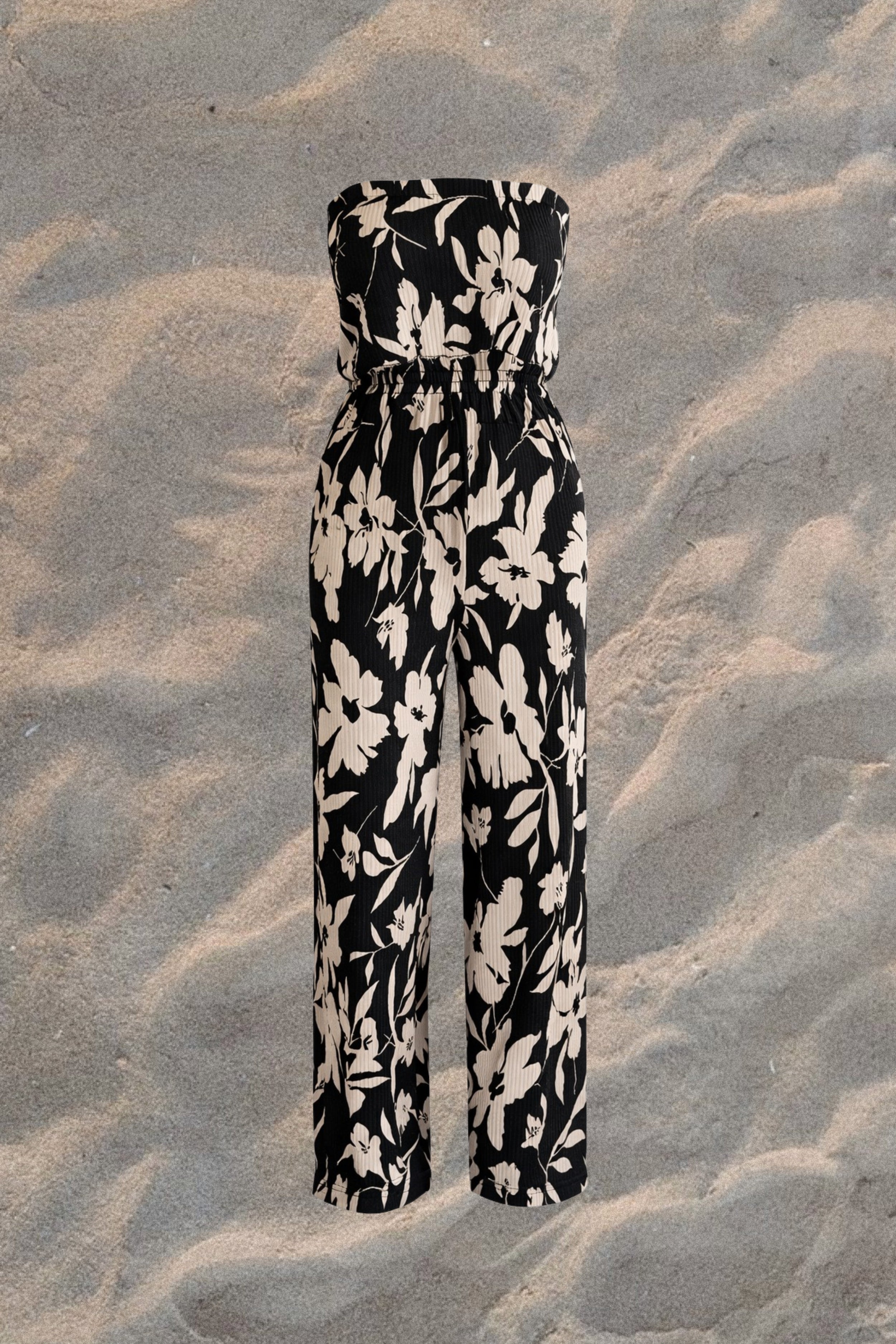 CREAM FLOWER JUMPSUIT